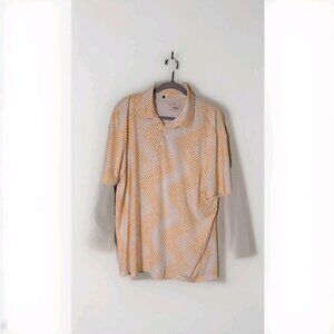 Adidas Ultimate365 Allover Print Polo Shirt Men’s XL Yellow White Short Sleeve